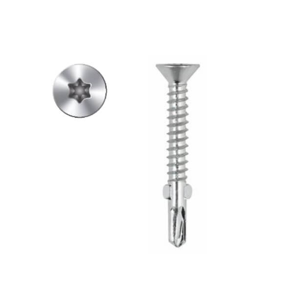 4.8x32mm T25 Torx CSK Wing-Tip Tek Screw BZP